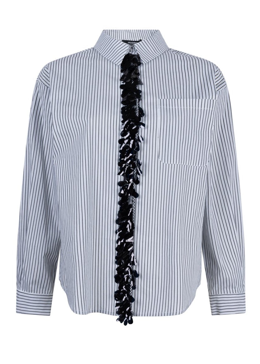 Jansen Amsterdam Alexis gestreepte blouse | Wit