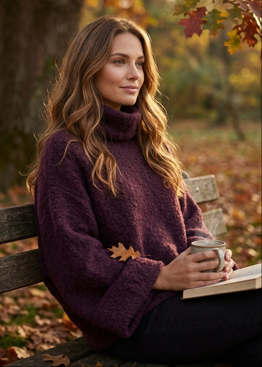 Aimee te Label NamibiaW6 Knitted Sweater | Burgundy melange