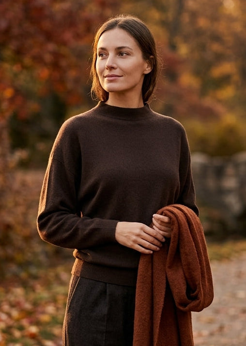 Aimee the Label Fuerteventura W6 Knitted Sweater | Brown Melange