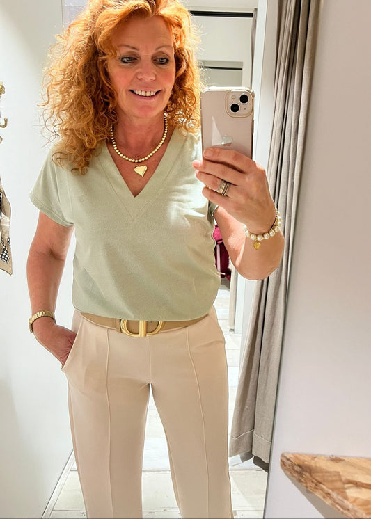 Aimee the Label shirt gold, green, rose, silver Yanny2