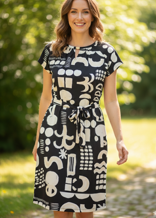 Batida blue luxe print jurk&nbsp; 2445