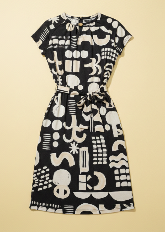 Batida blue luxe print jurk&nbsp; 2445