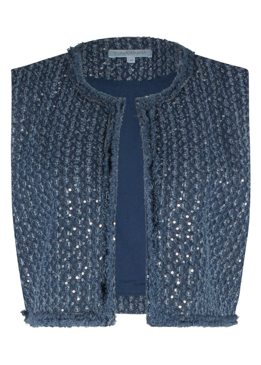 Tramontana sequin denim vest