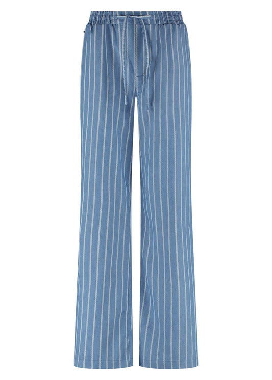 Tramontana Chambray Striped Trousers