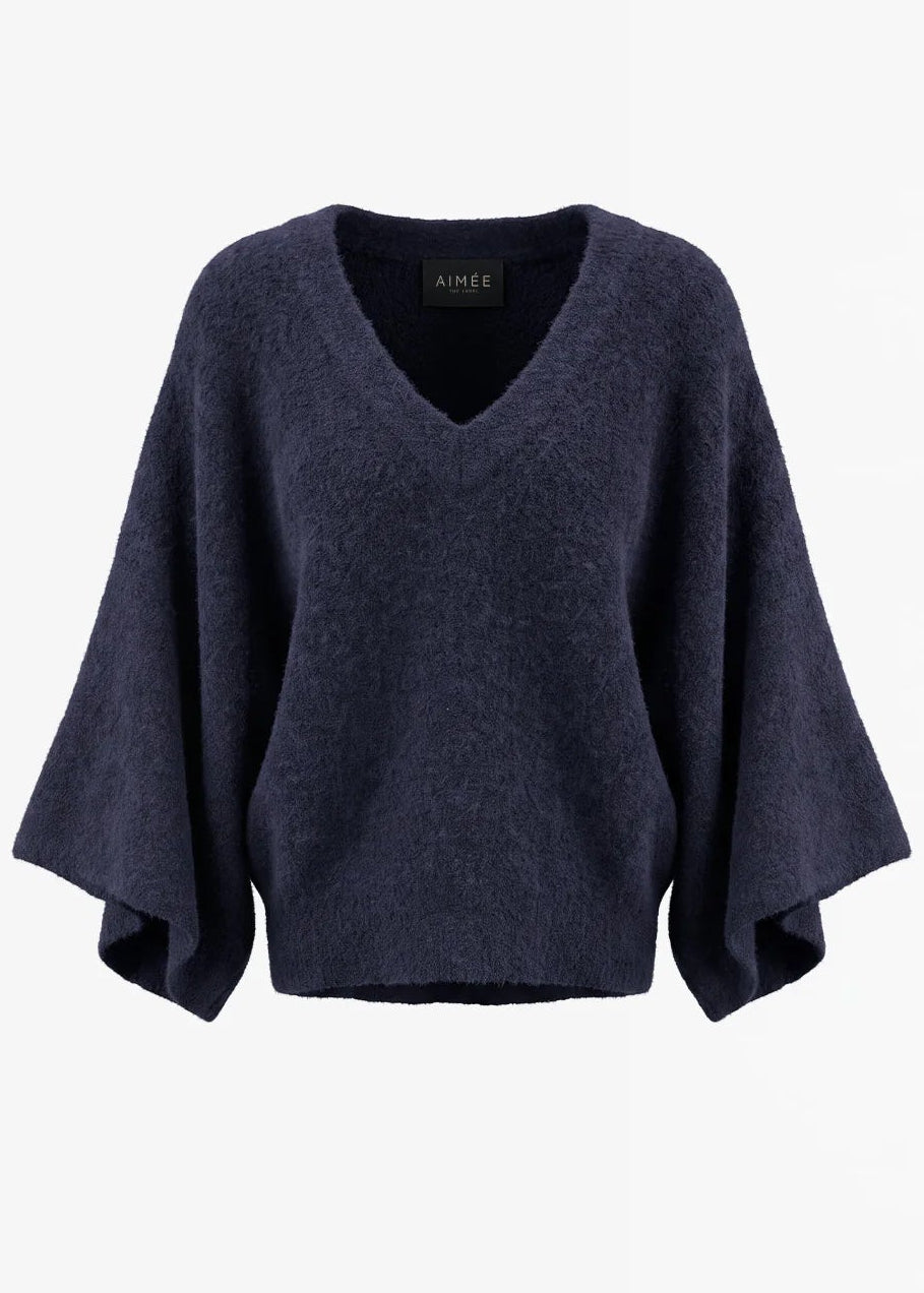 Aimee the Label ClippoW6 Knitted sweater | Marine/ Black melange