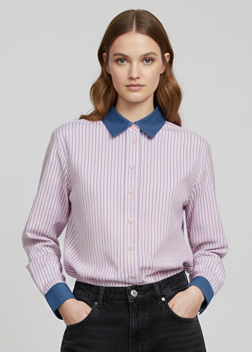 Co'Couture KarinaCC Stripe Mix Shirt Candyfloss
