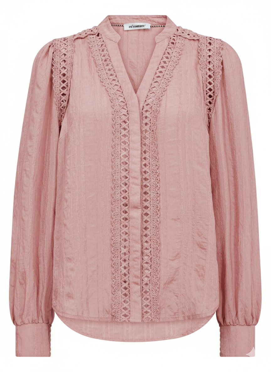 Co'Couture KesiCC Lace V-Shirt old rose