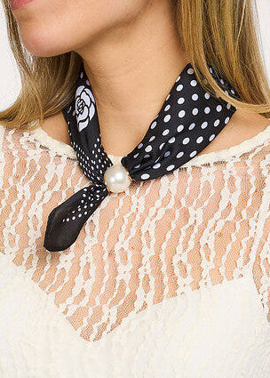 Co'Couture PearlCC Scarf Black Dot