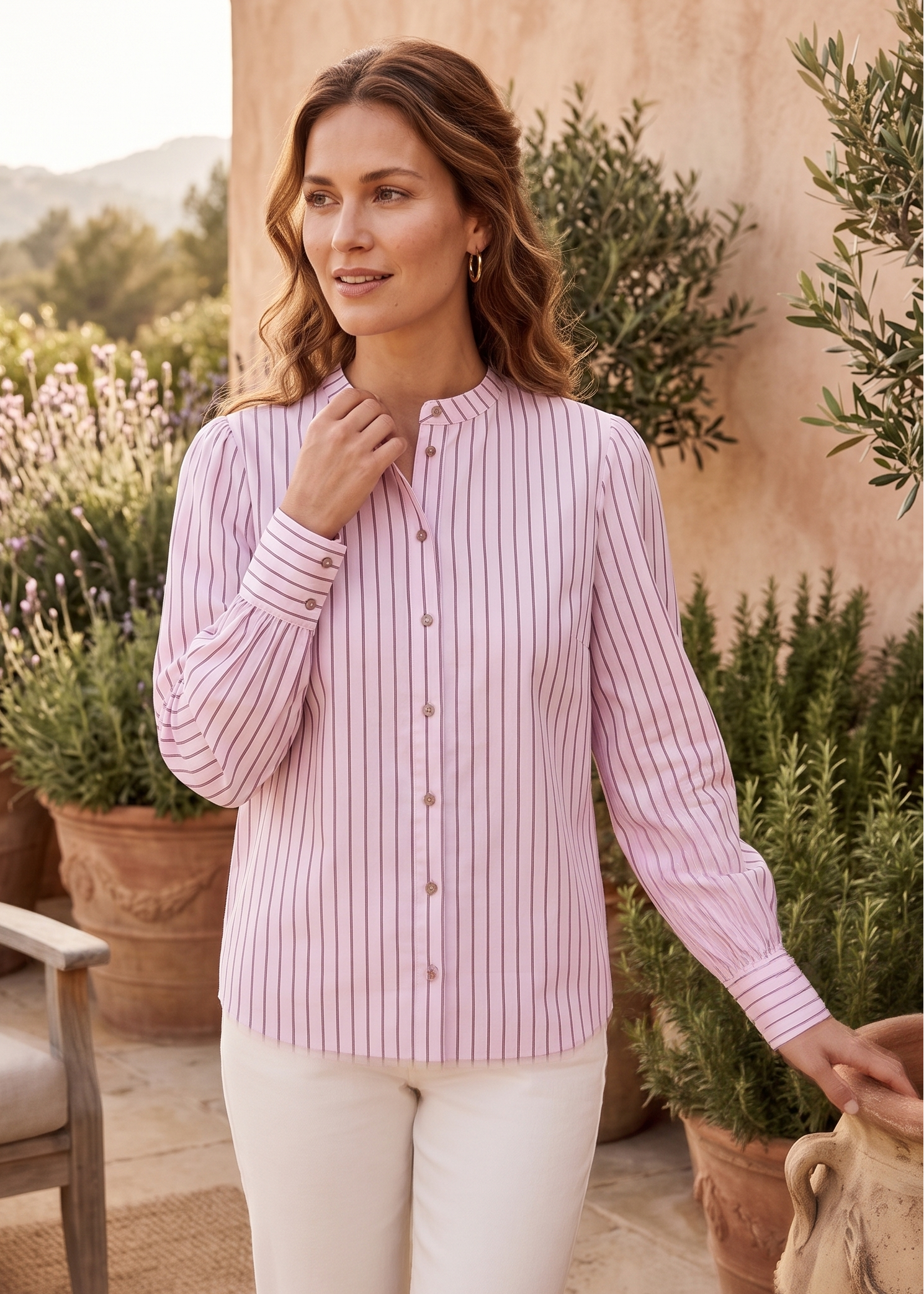 Co Couture SigridCC Stripe Shirt 35006 Rosebloom