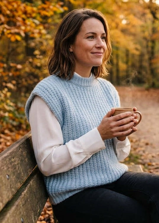 Co'couture Rainacc Knit Vest Pale Blue