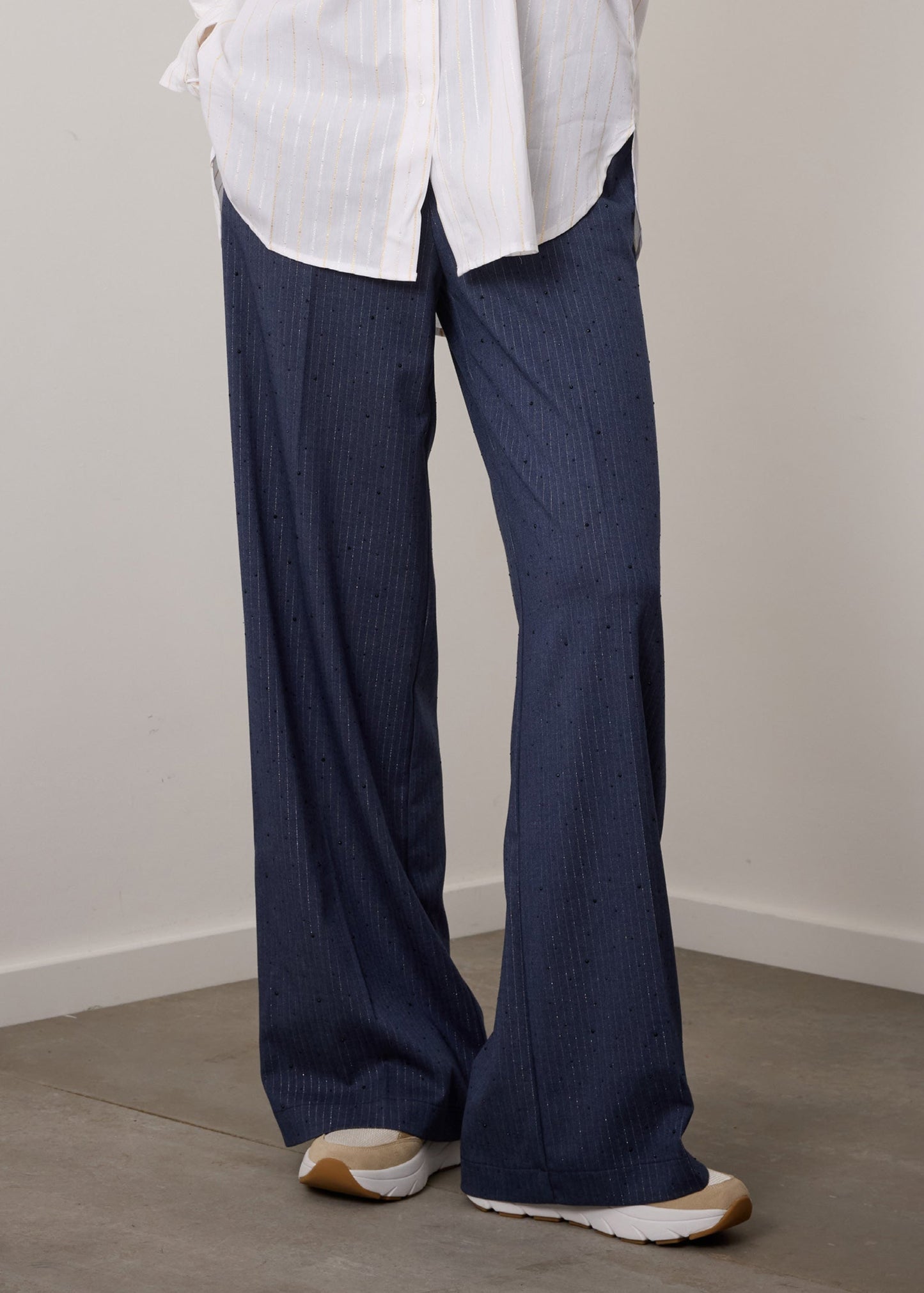 Corel Amsterdam Nola Pants Gessato Stone 70-Steel Blue