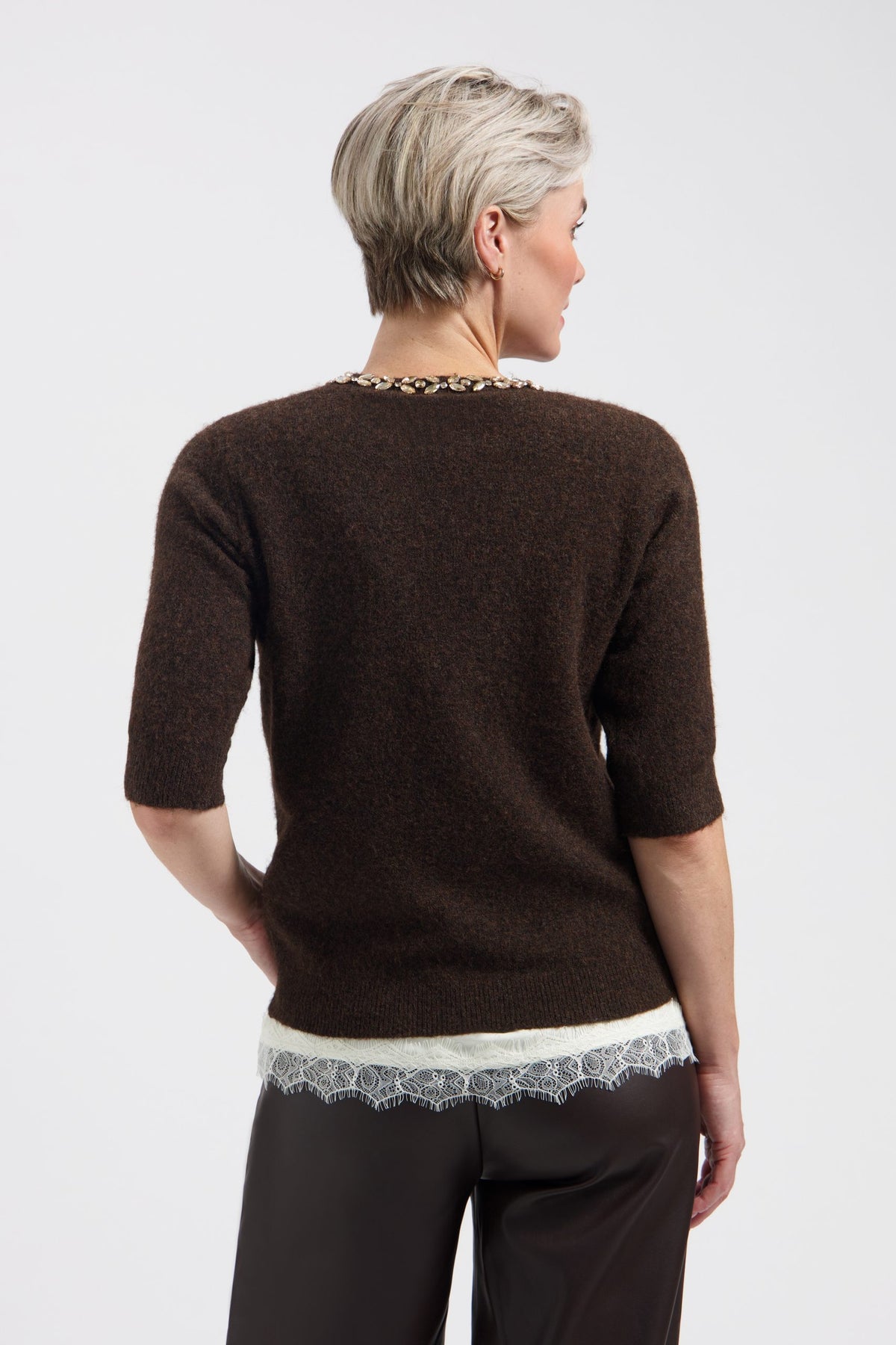 Lady Day – Aveline Sweater – Dark brown melange