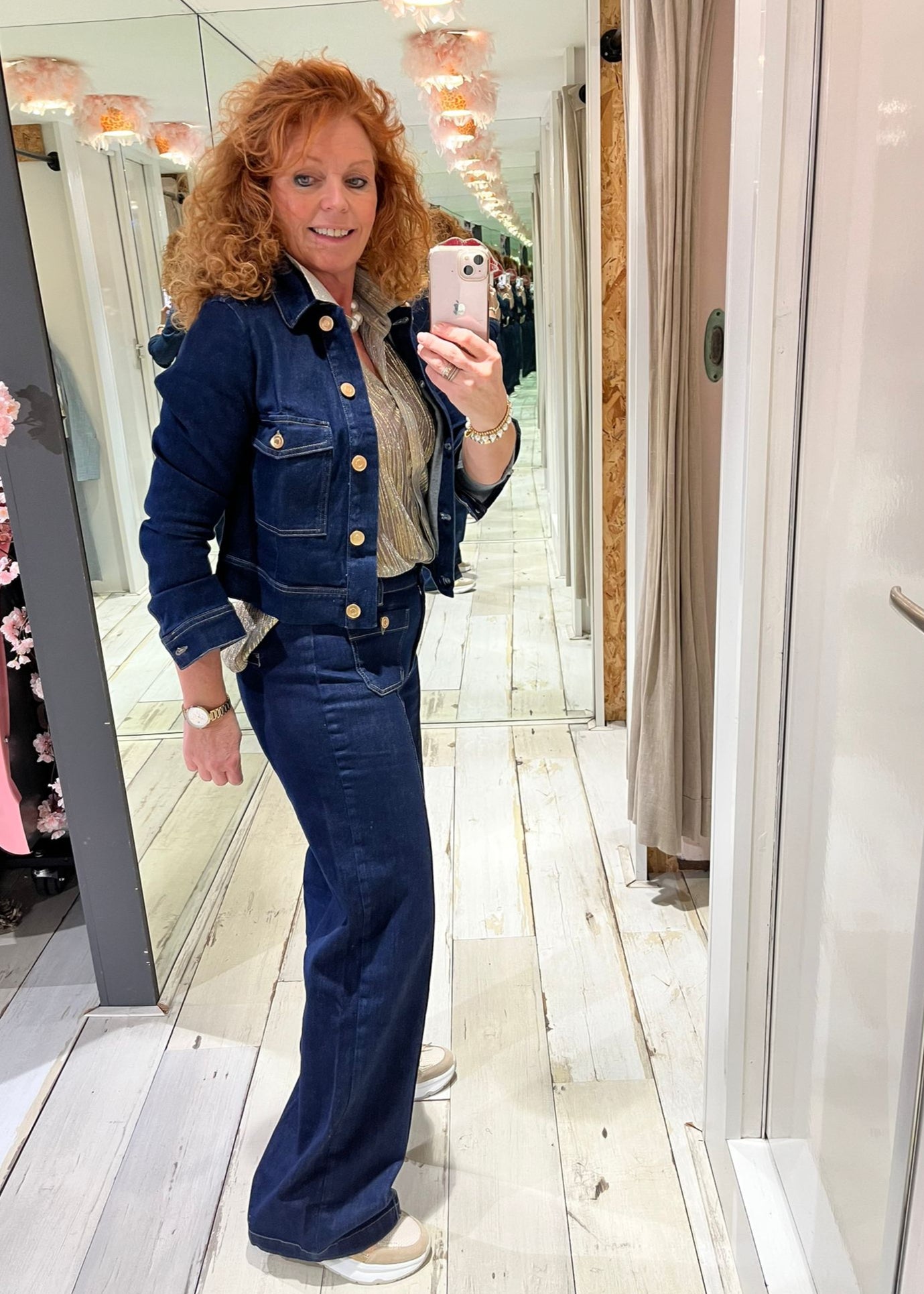 Est'Seven Alijah blouse gold denim