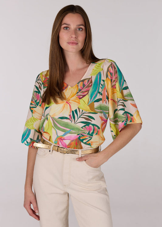 Jansen Amsterdam FEURSY BLOUSE WAP 127 short sleeve v-neck