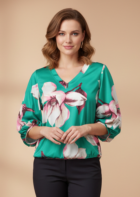 K-Design V- hals top met design C102