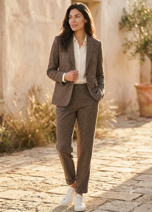 Helena Hart Blazer Nick Lano Lurex Donegal Tweet Burgundy