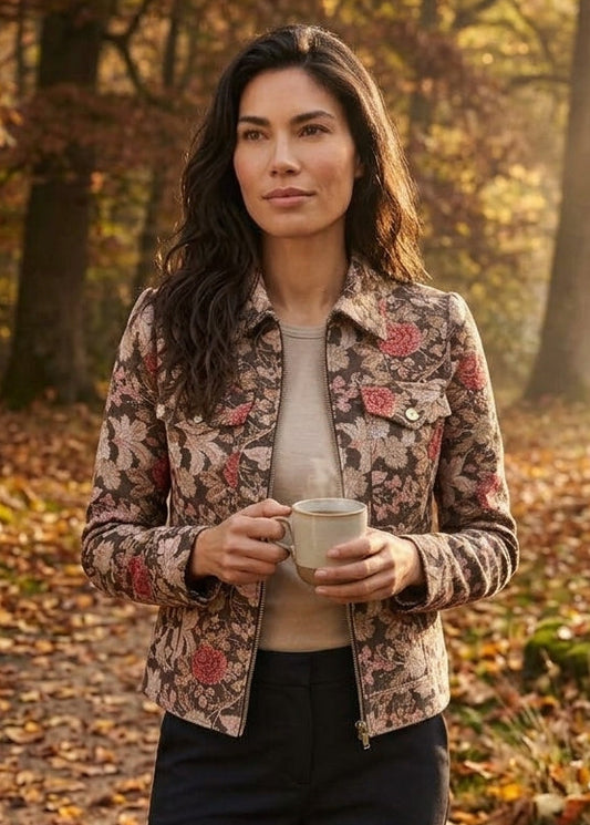 Helena Hart Blazer Riga Bloem &nbsp;Aster Choco Nieuw