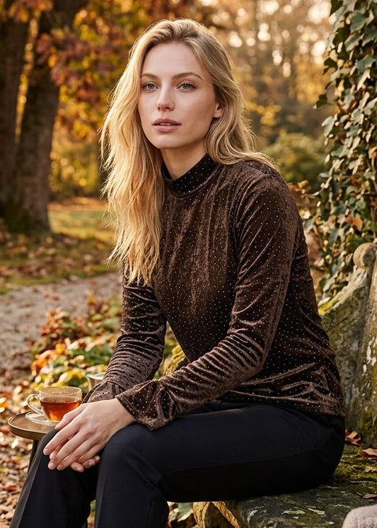 Helena Hart Pull Paillet Choco