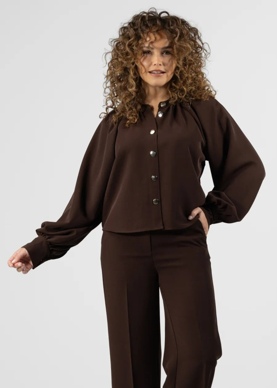 Label Dot Amanda blousejasje | Bruin