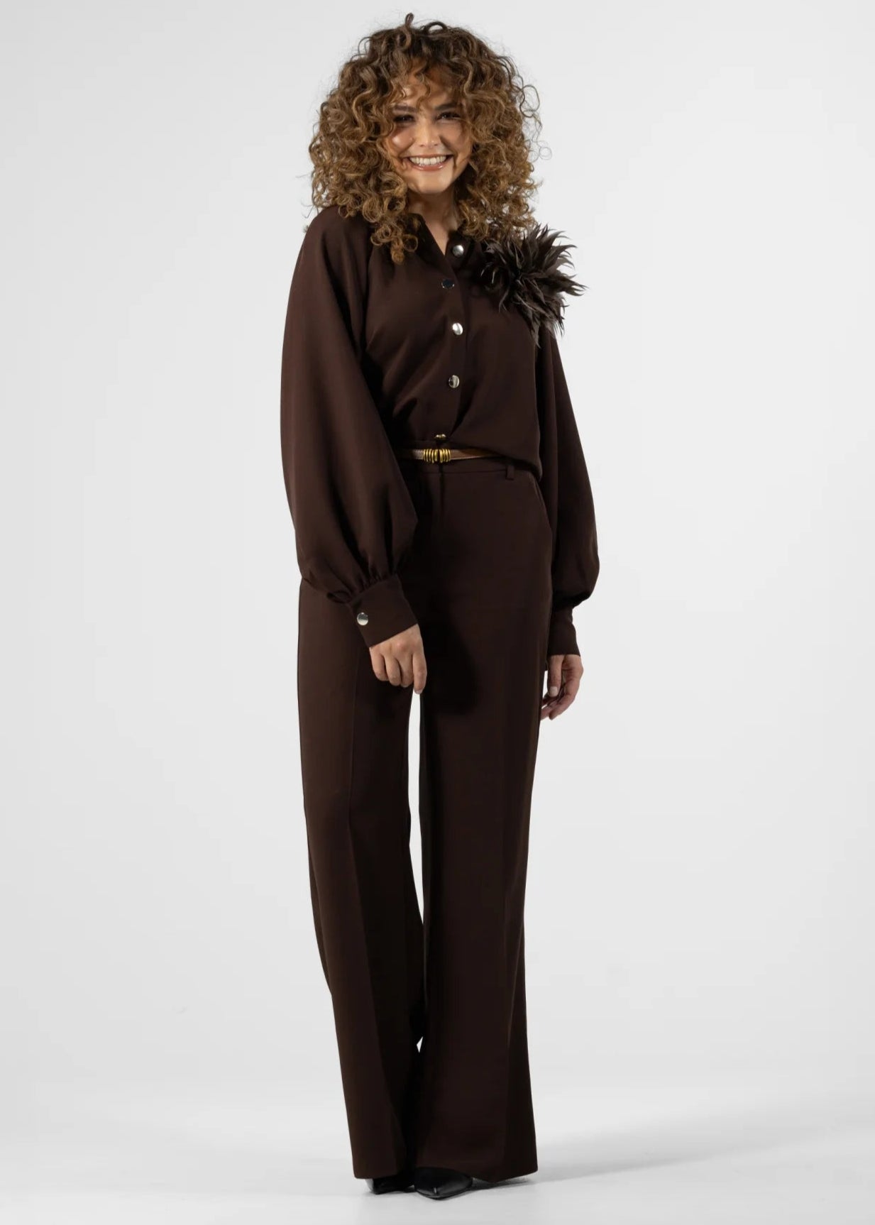 Label Dot Amanda blousejasje | Bruin