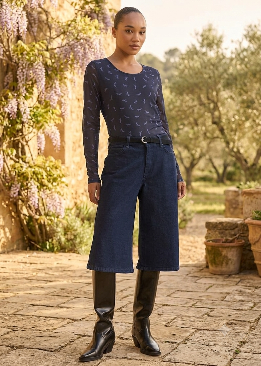 Jansen Amsterdam Donkerblauwe denim jort