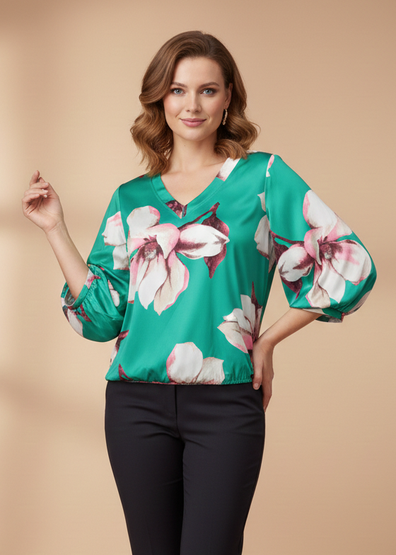 K-Design V- hals top met design C102