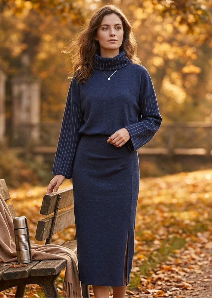 K-Design You're My Lobster by K-Design D403L Navy Coljurk met Krijtstreep