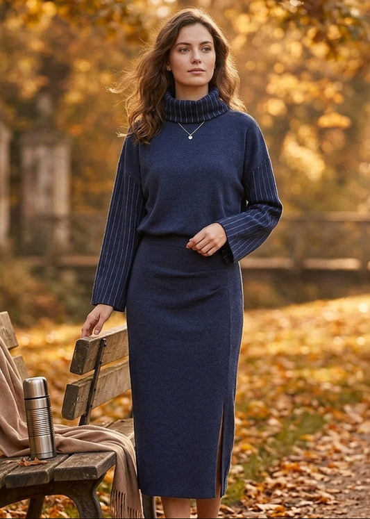 K-Design You're My Lobster by K-Design D403L Navy Coljurk met Krijtstreep