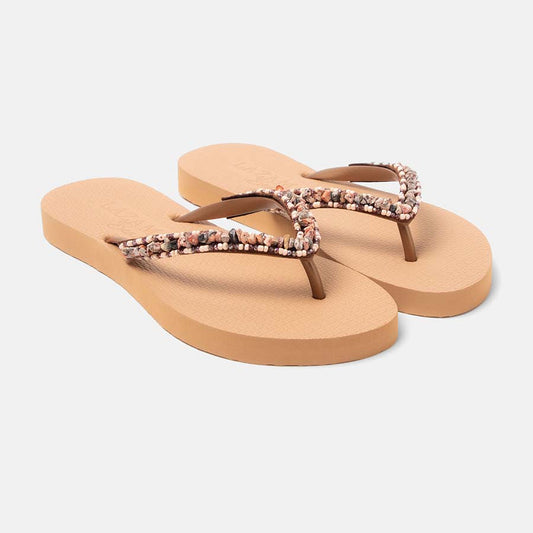 Lazamani beach slippers natural stones