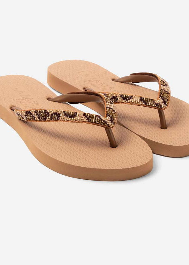 Lazamani beach slippers leopard brown