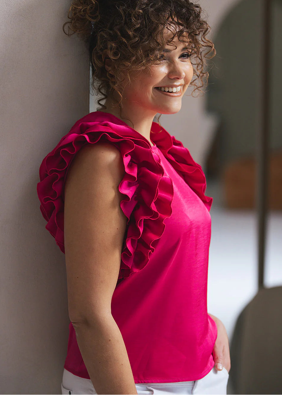 Label Dot blouse Molly | Fuchsia