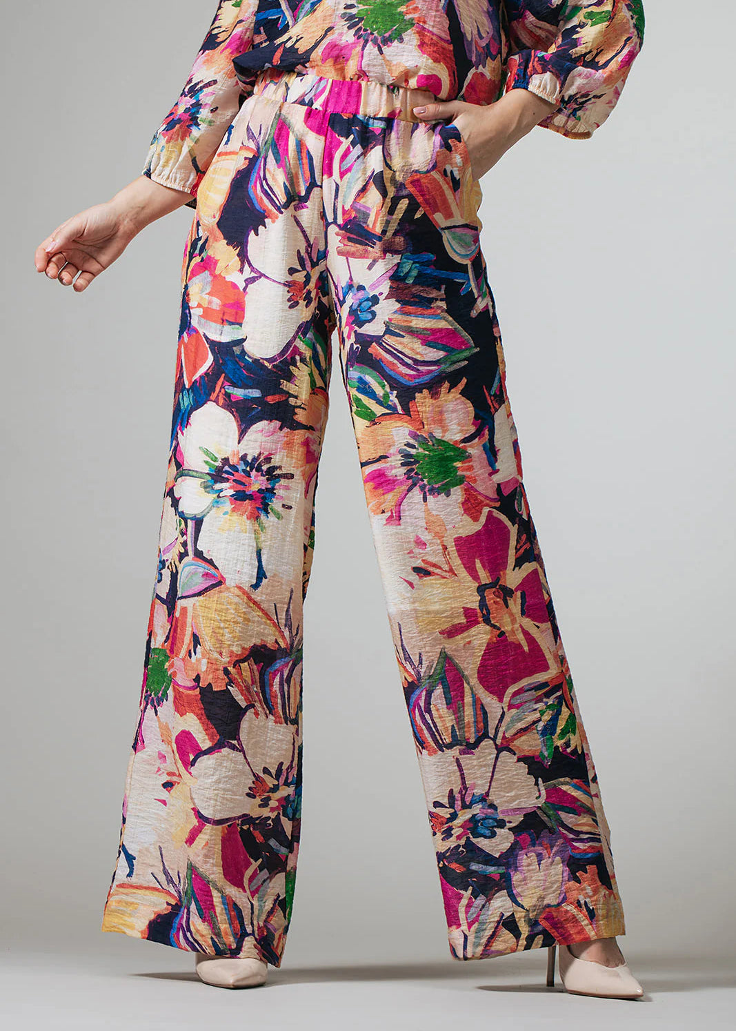 Label Dot palazzo broek Renate | Blauw multi