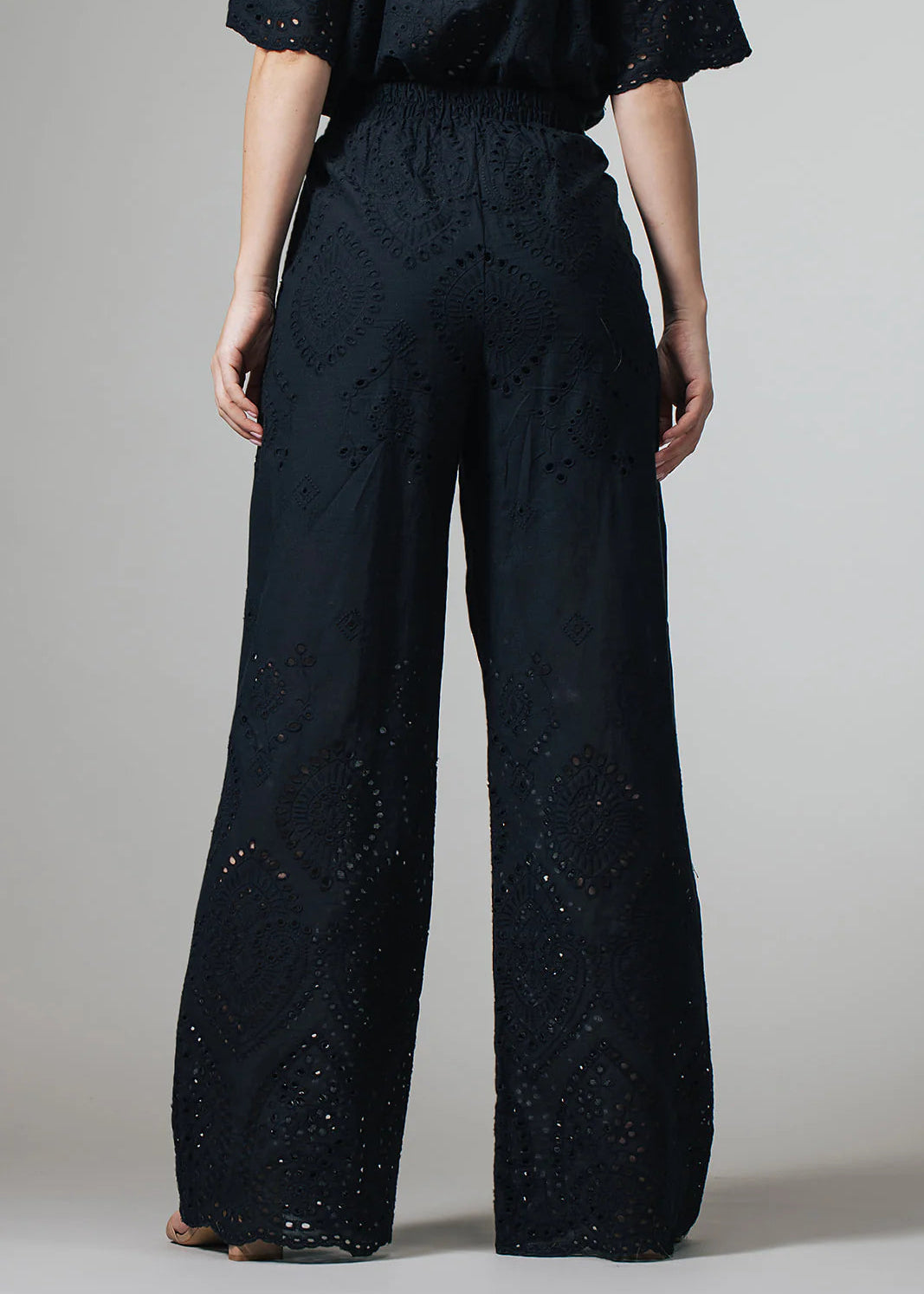 Label Dot palazzo broek Rima | Zwart