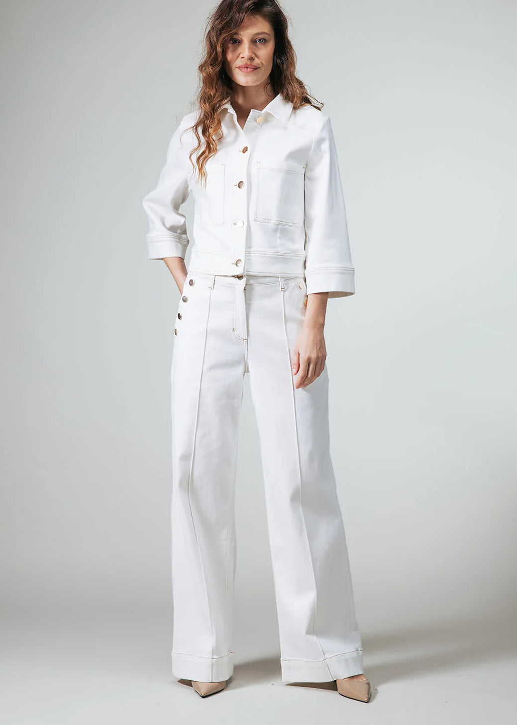 label Dot Reva Off white broek