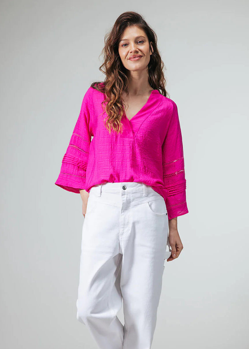 Label Dot blouse Anna | Fuchsia