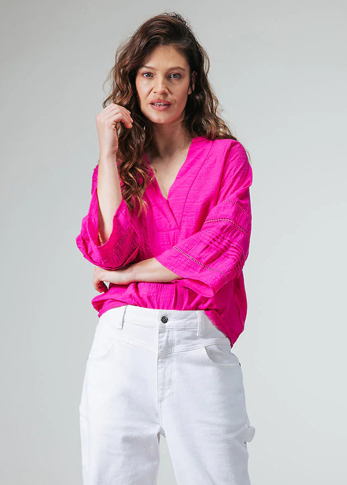 Label Dot blouse Anna | Fuchsia