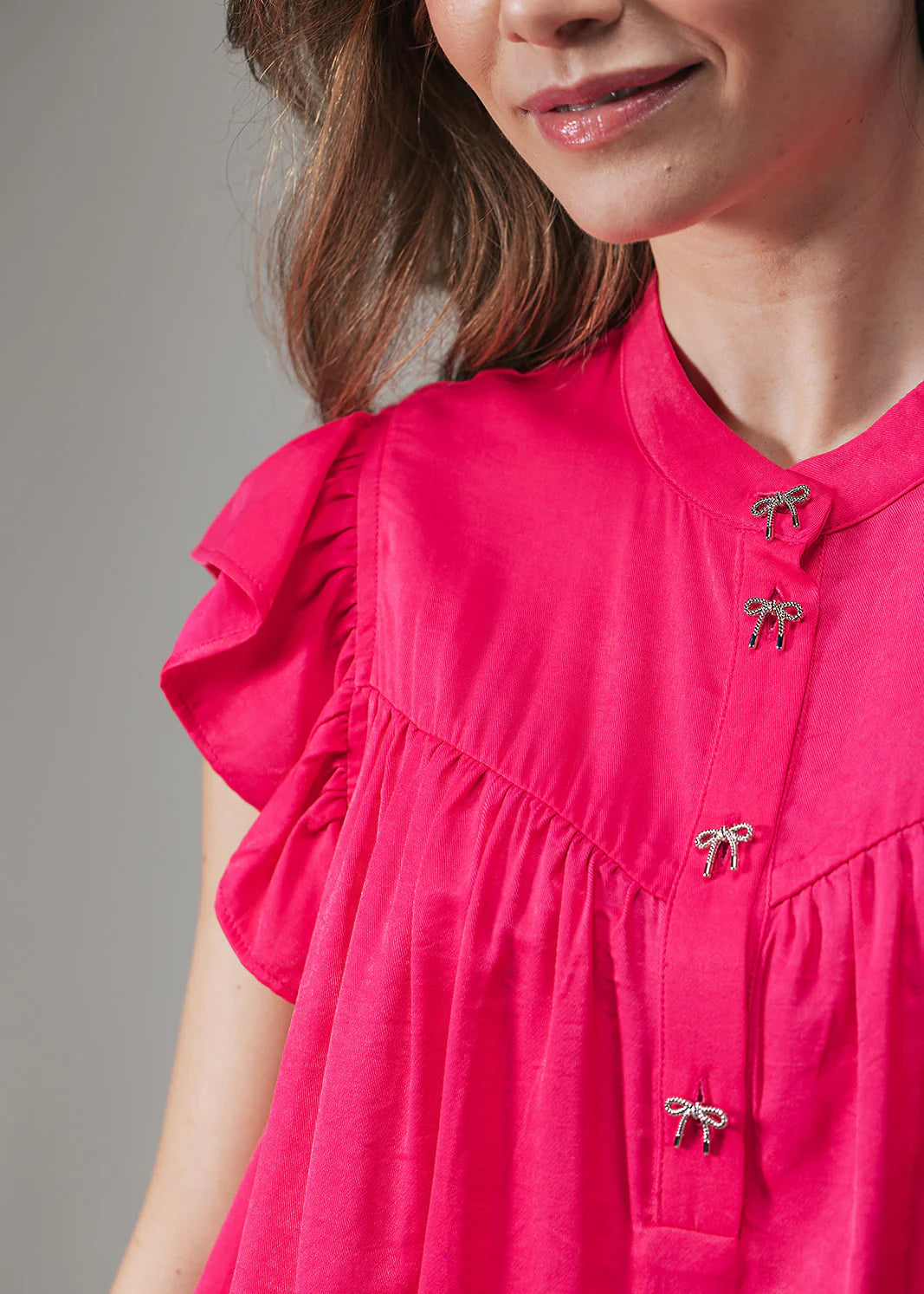 Label Dot blouse Mindy | Fuchsia