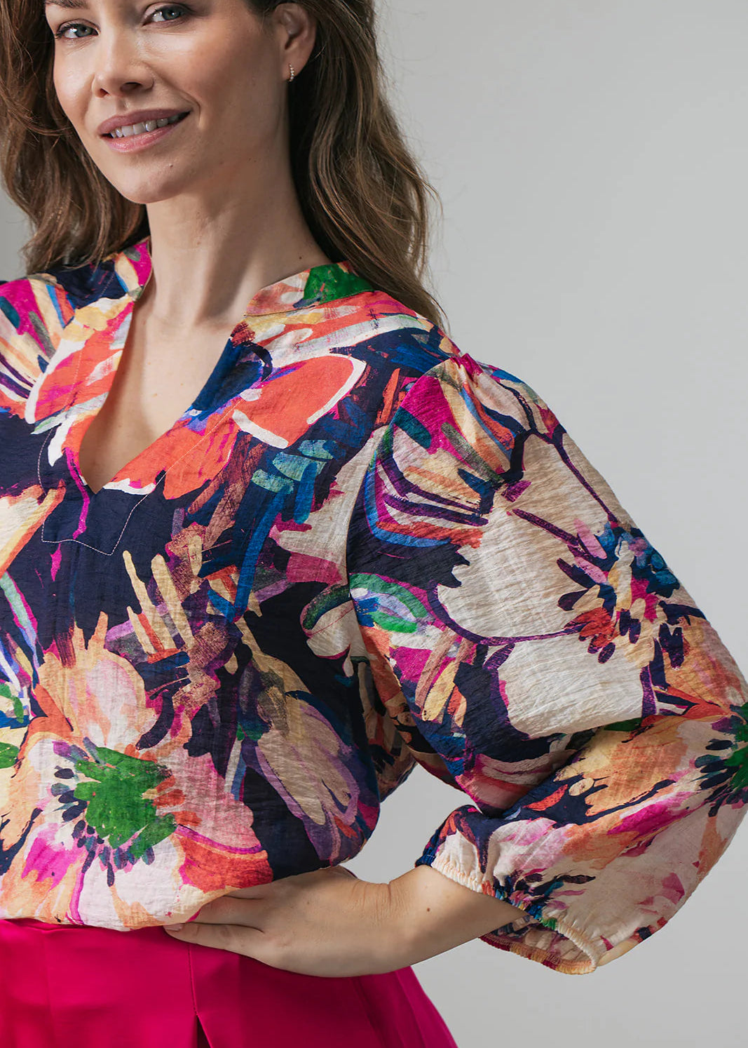 Label Dot blouse Annelies | Blauw multi