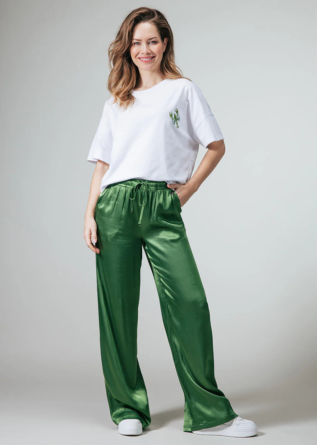 Label Dot shirt Mara | Groen / Wit