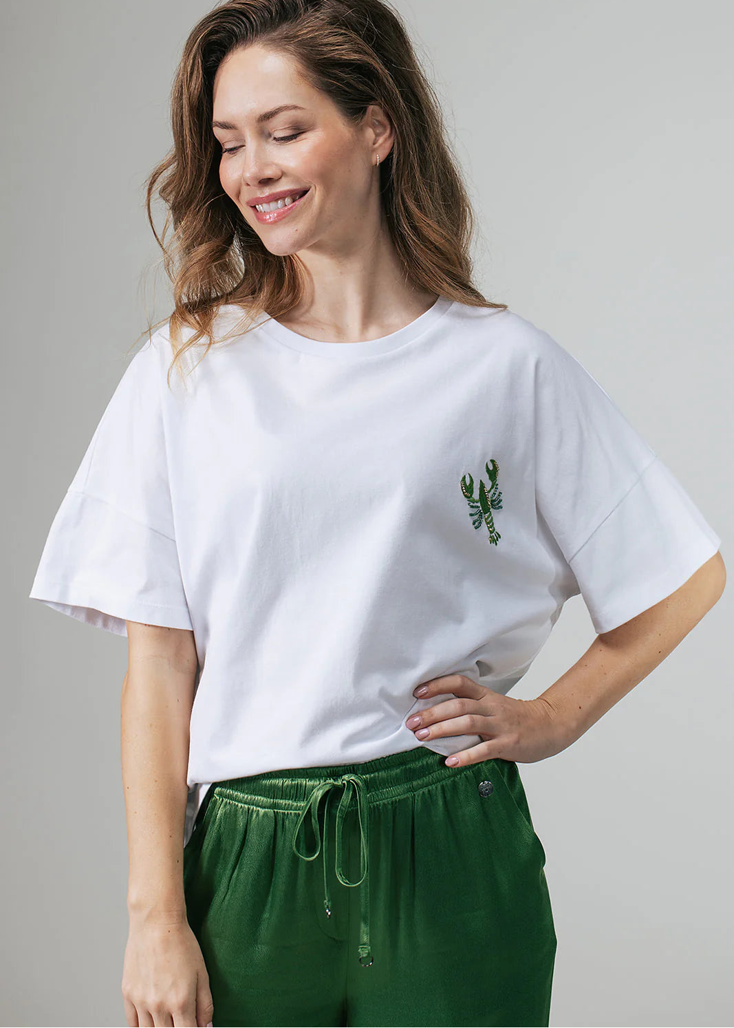 Label Dot shirt Mara | Groen / Wit