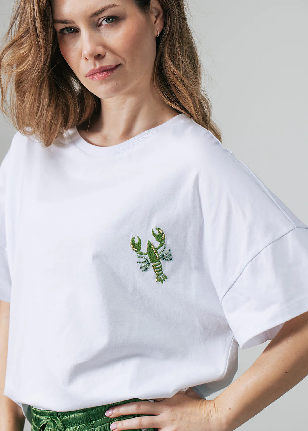Label Dot shirt Mara | Groen / Wit