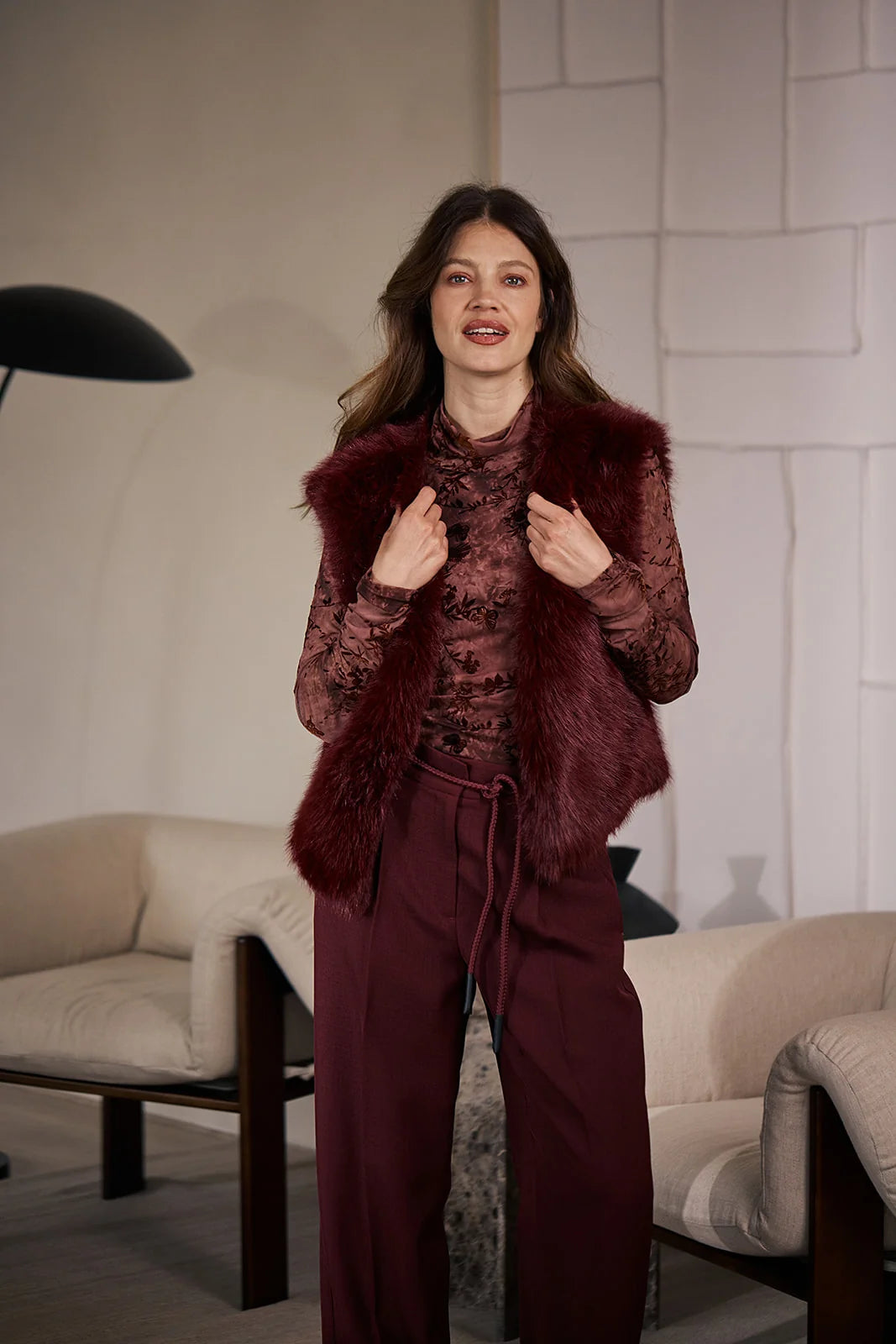 Label Dot gilet Lilian | Burgundy