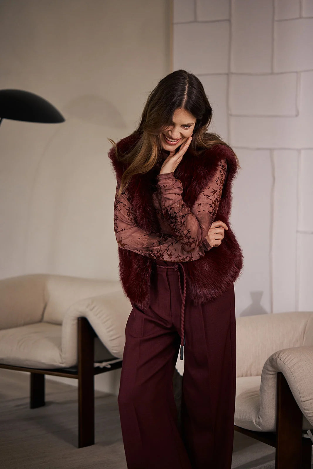 Label Dot gilet Lilian | Burgundy