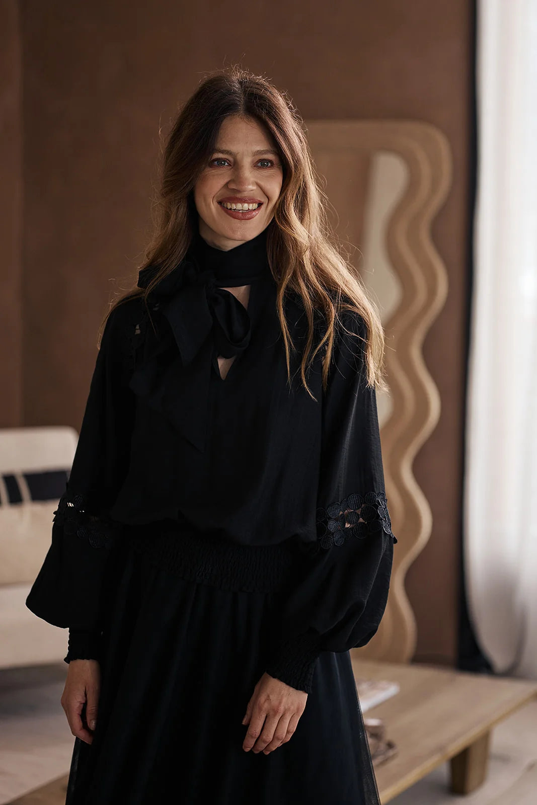 Label Dot blouse Annelyn | Zwart
