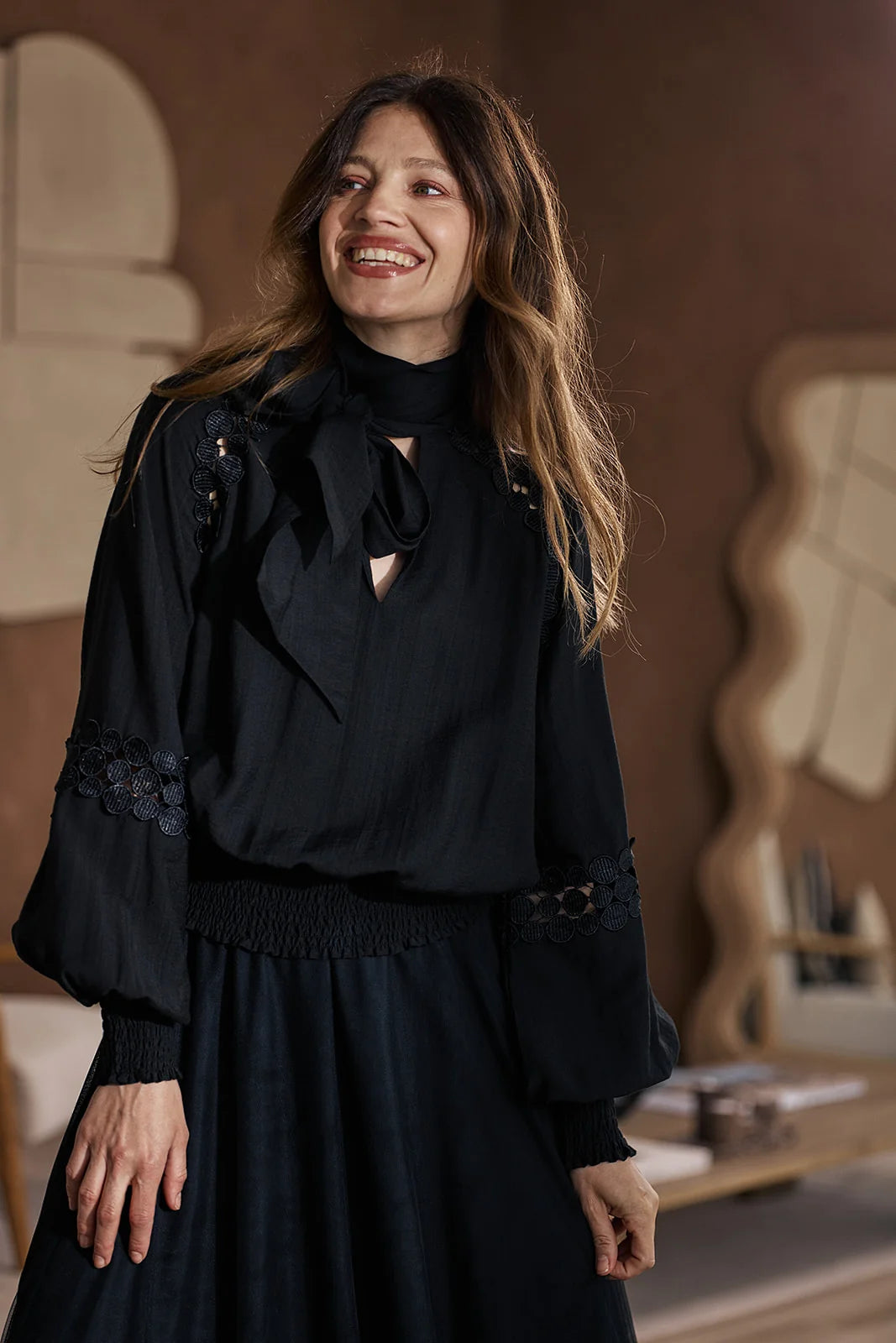 Label Dot blouse Annelyn | Zwart