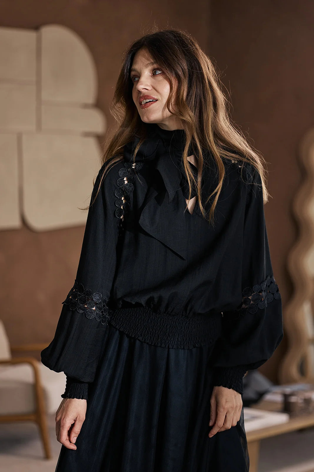 Label Dot blouse Annelyn | Zwart
