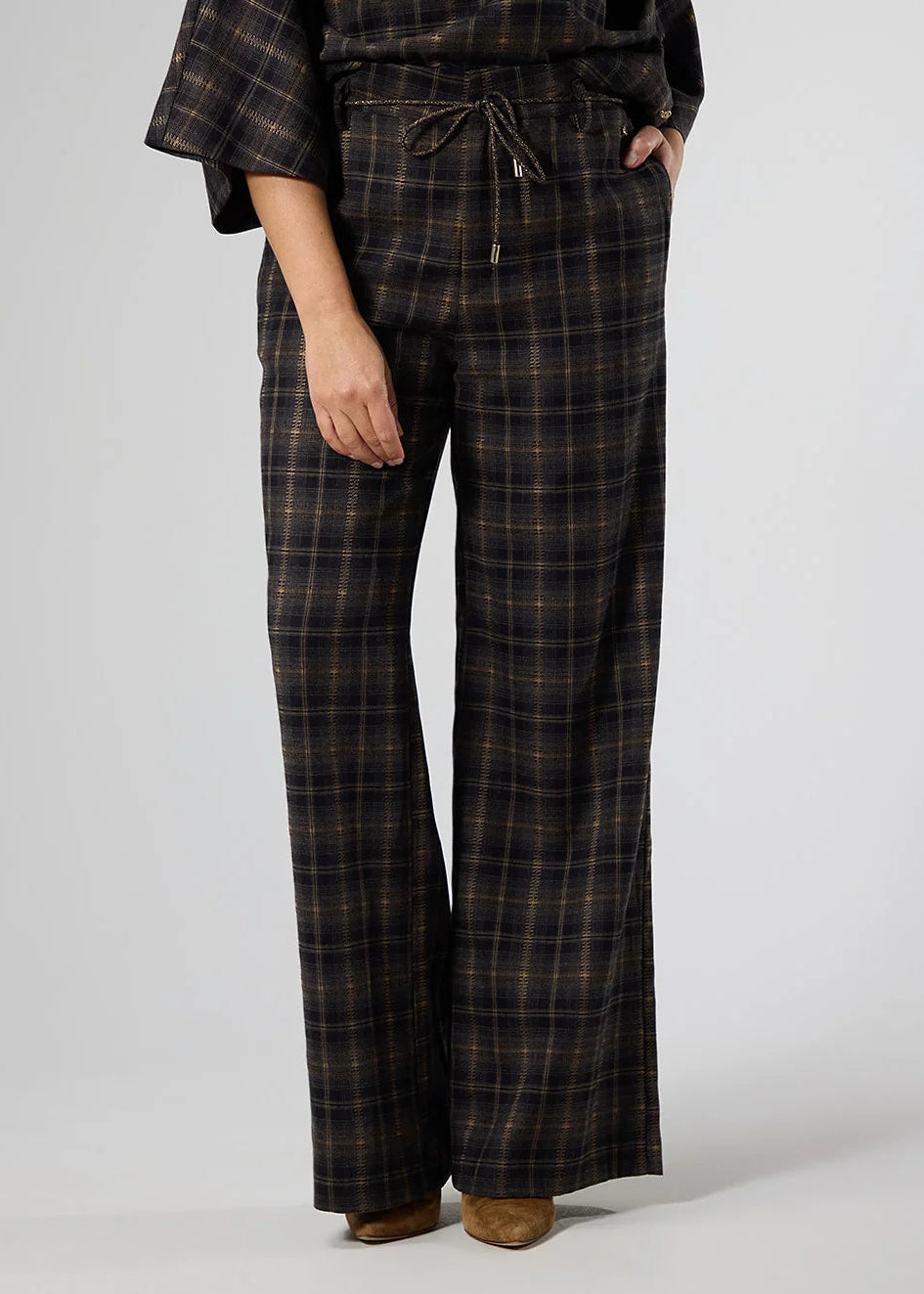 Label Dot Roxette broek Bruin multi