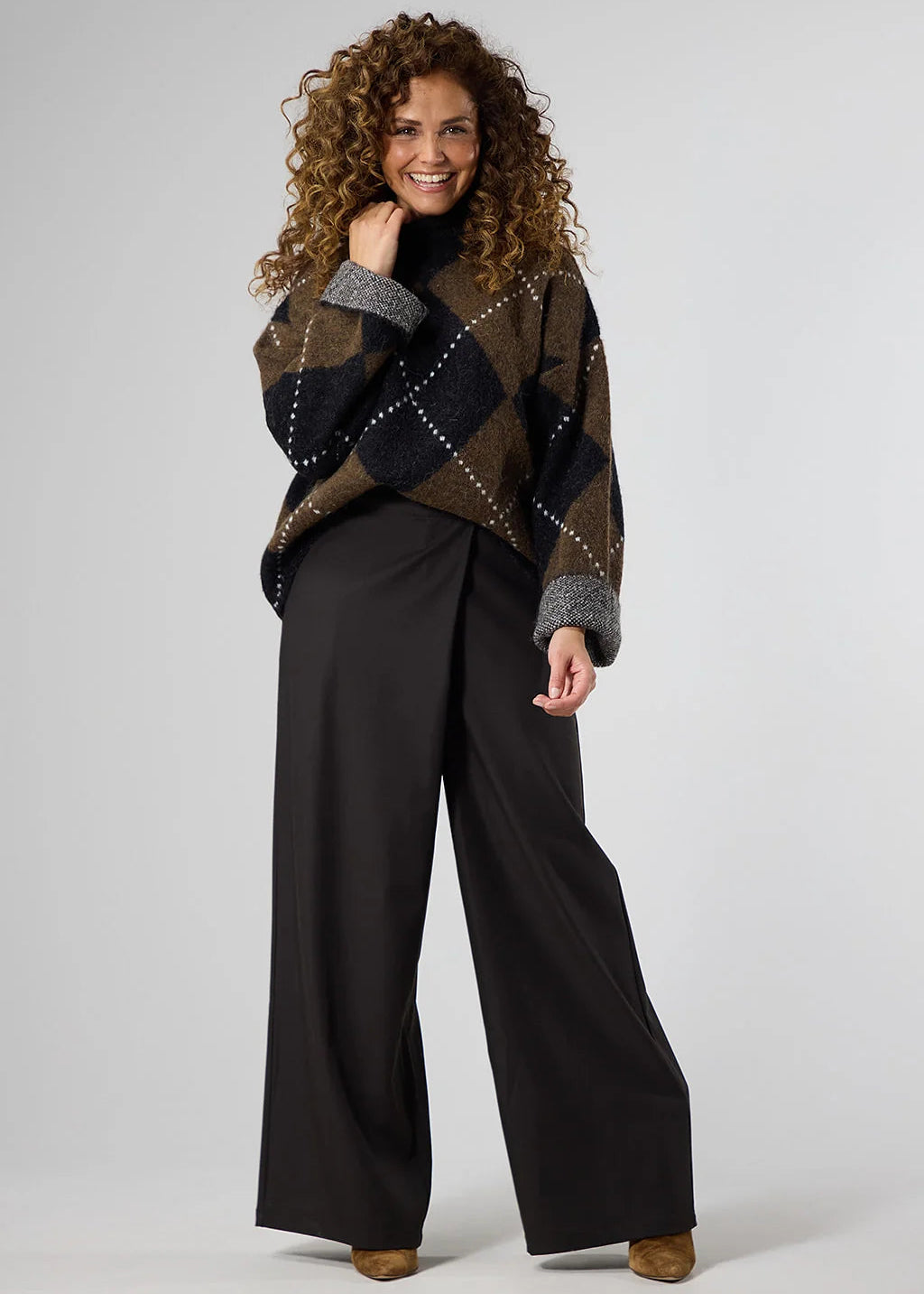 Label Dot trui Nicolai | Bruin multi