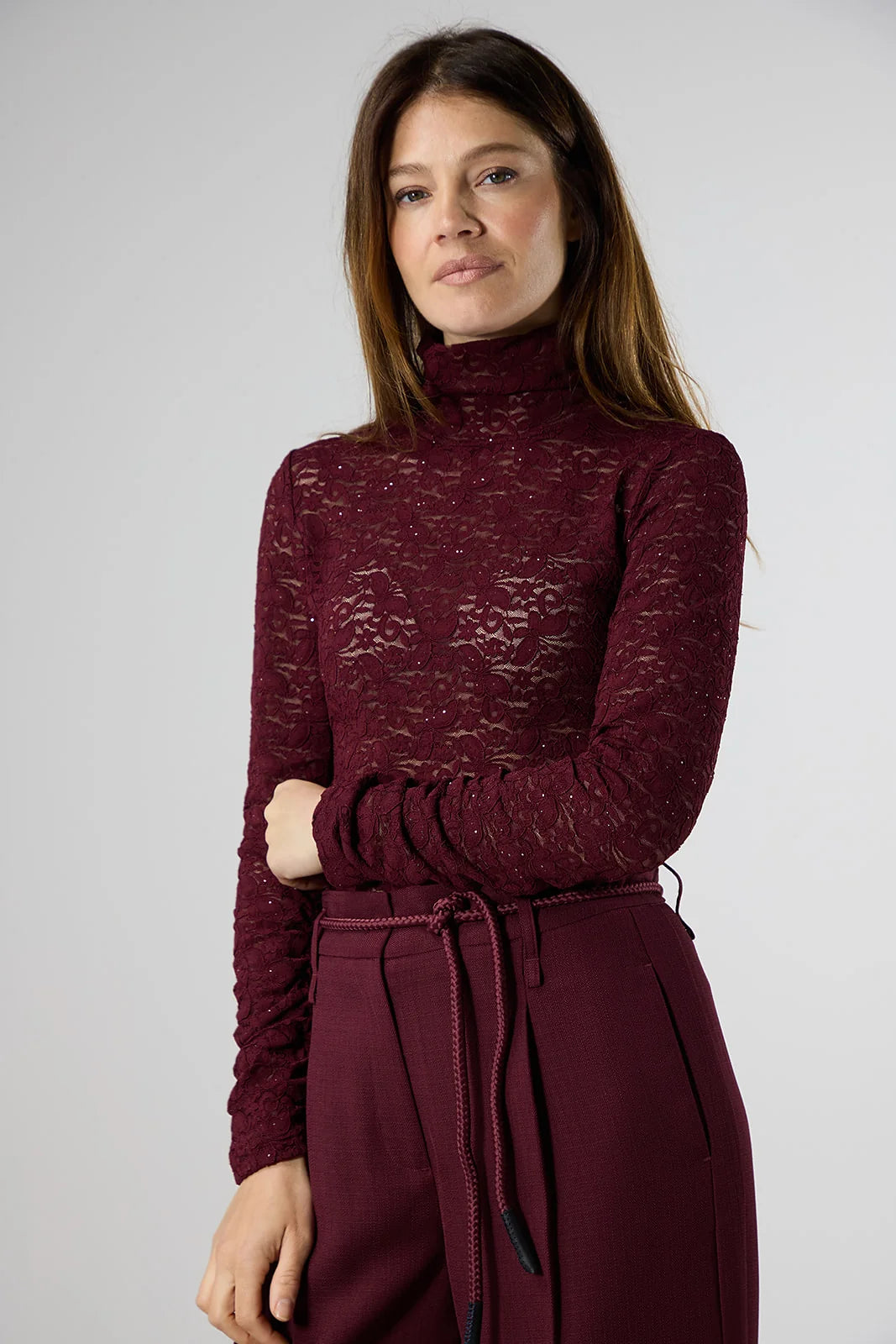 Label Dot top Milaine | Burgundy