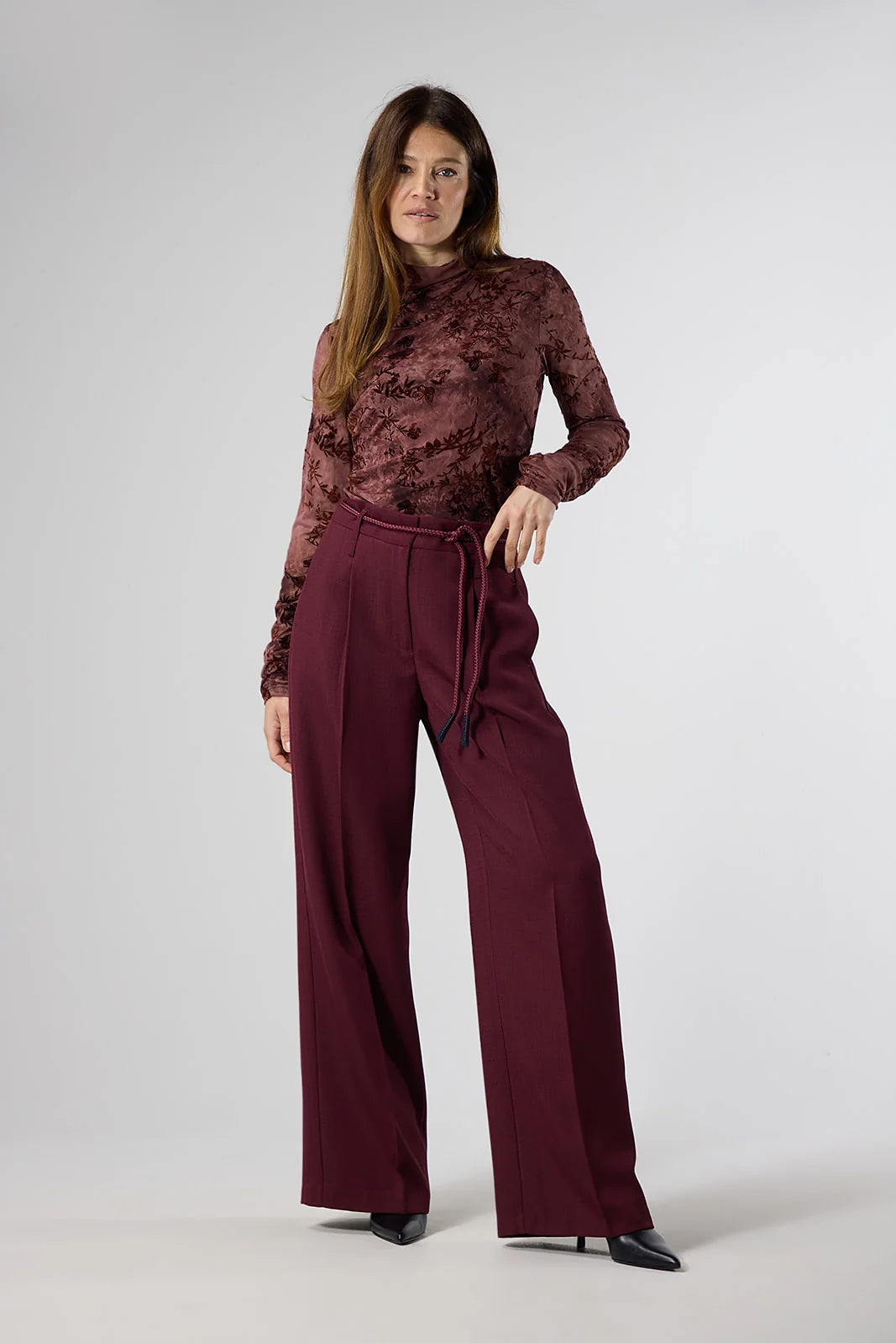 Label Dot top Moriah | Burgundy multi